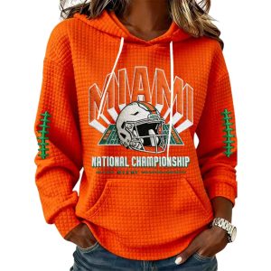 2026 Miami Football National Championship Waffle Hoodie
