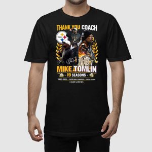 Steelers Thank You Coach Mike Tomlin 19 Seasons 2007 2025 Shirt 2