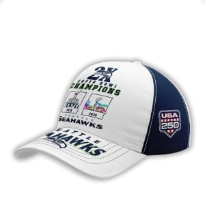2026 Seahawks 2x Super Bowls Champions All Over Printed Cap3