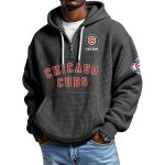 2026 Cubs 150th Anniversary Quarter Zip Waffle Hoodie