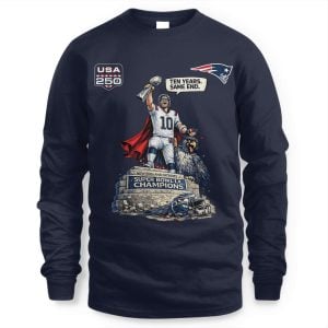 Patriots Drake Maye Ten Years Same End Super Bowl LX Shirt2
