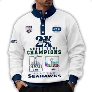 2026 Seahawks 2x Super Bowls Champions Western Style Sweater With Buckles