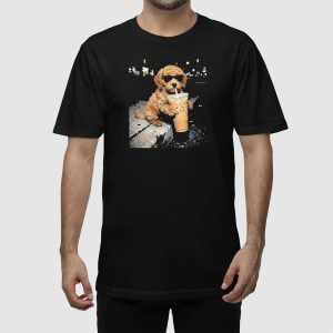 Funny Goldendoodle Drinking Iced Coffee T shirt 3