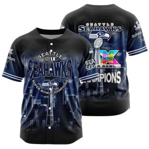 Seahawks Super Bowl LX Champions Style Baseball Jersey