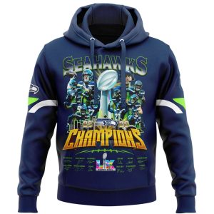 Seahawks Super Bowl 2026 Champions Hoodie