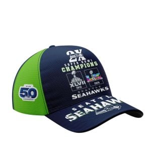 2026 Seahawks 2x Super Bowls Champions All Over Printed Cap1