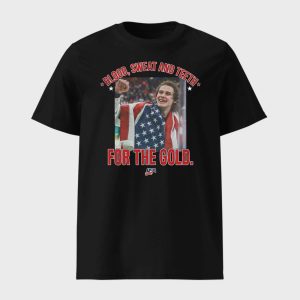 Jack Hughes Blood Sweat And Teeth For The Gold USA Hockey Gold Medal Shirt 1