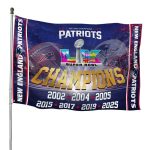 Patriots Champions Super Bowl LX Flag