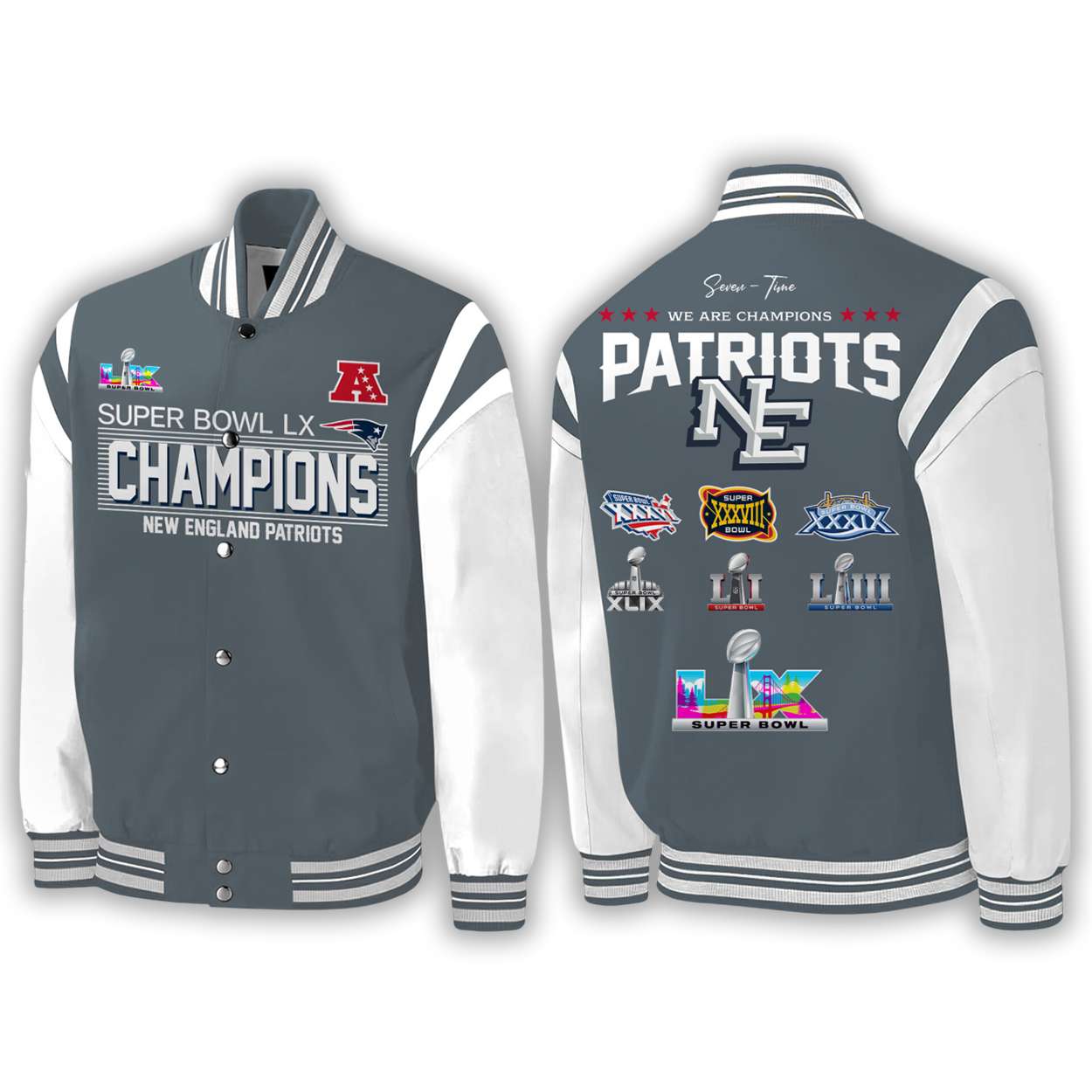 Patriots Champions SuperBowl LX Bomber Jacket Patriots Champions SuperBowl LX Bomber Jacket