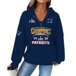 Patriots Super Bowl LX Champions Quarter Zip Waffle Hoodie