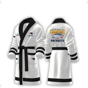 Patriots Super Bowl LX Champions Fleece Bathrobe2