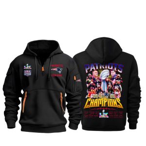 Patriots SuperBowl LX Champions USA 250 Quarter Zip Hoodie