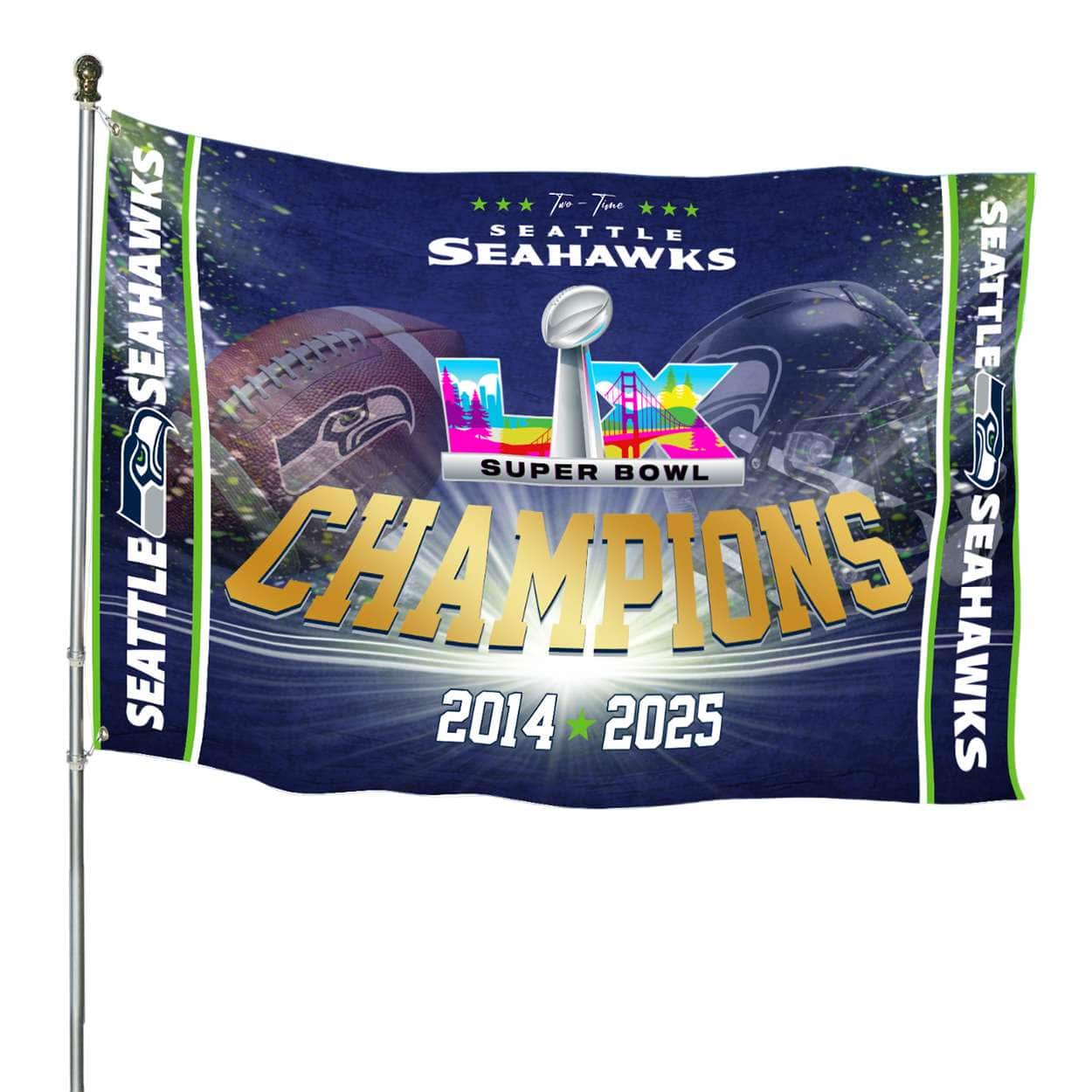 Seahawks Champions SuperBowl LX Flag Seahawks Champions SuperBowl LX Flag