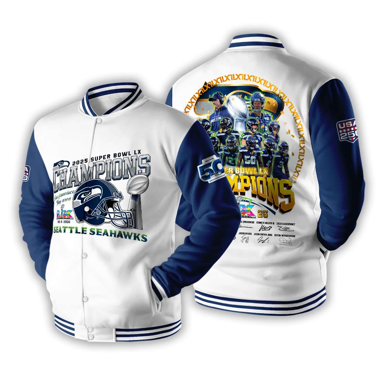 Seahawks Super Bowl 2026 Champs Baseball Jacket Seahawks Super Bowl 2026 Champs Baseball Jacket