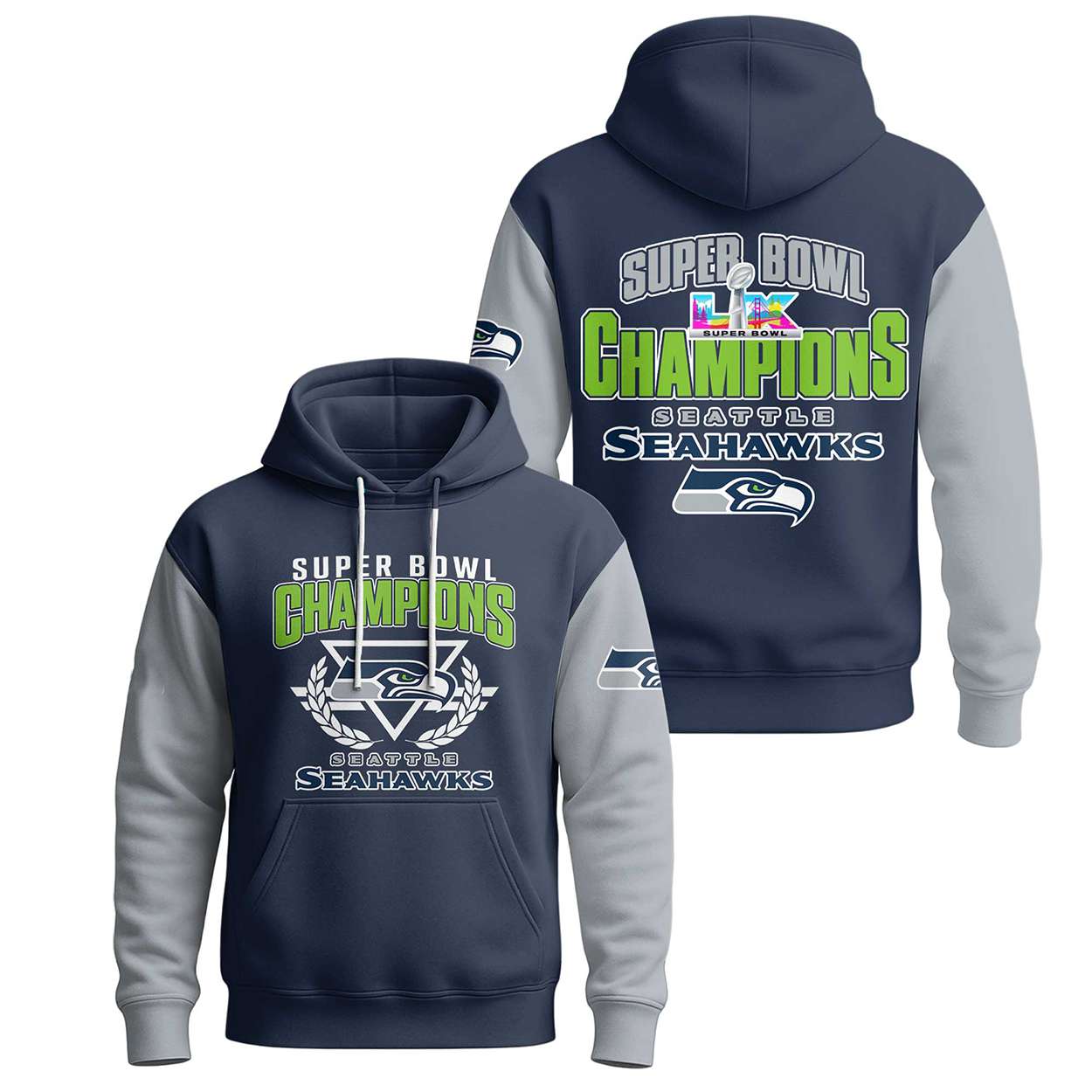 Super Bowl LX Seahawks Champions Hoodies Super Bowl LX Seahawks Champions Hoodies