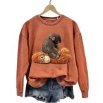 Womens Baby Monkey Punch Print Casual Sweatshirt