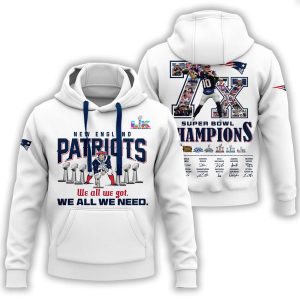 2026 Patriots 7x Super Bowl Champions Signature Hoodie1