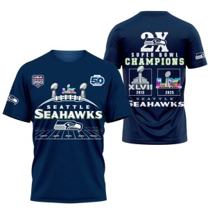 2026 Seahawks 2x Super Bowls Champions Shirt