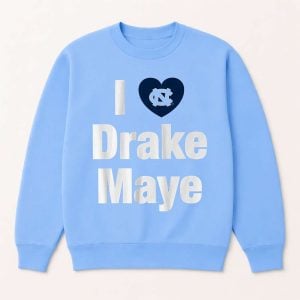 UNC Football I Heart Drake Maye Shirt 3