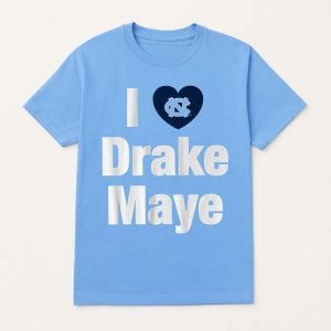 UNC Football I Heart Drake Maye Shirt 1