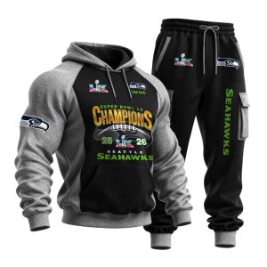 Seahawks Super Bowl LX Champions Hoodie Set1