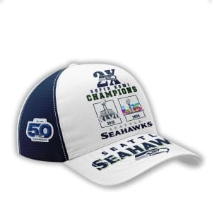 2026 Seahawks 2x Super Bowls Champions All Over Printed Cap2
