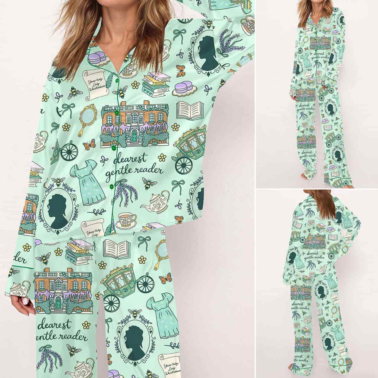 Dearest Gentle Reader Silky Satin Pajama Set Dearest Gentle Reader Silky Satin Pajama Set