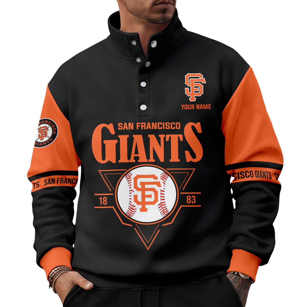 Personalized Giants 1883 Unisex Western Style Sweater With Buckles Personalized Giants 1883 Unisex Western Style Sweater With Buckles
