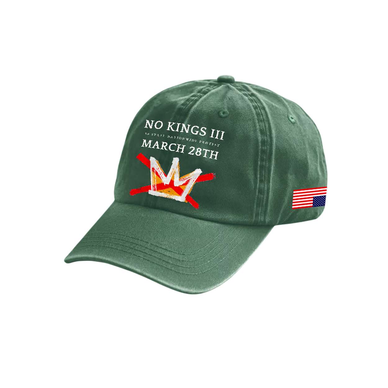 Retro No Kings III 50 State Nationwide Protest March 28th Print Baseball Cap Retro No Kings III 50 State Nationwide Protest March 28th Print Baseball Cap