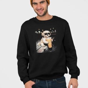 Shih Tzu Drinking Iced Coffee T shirt 5