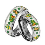 Winnie the Pooh Lucky Me Patrick's Day Tungsten Rings