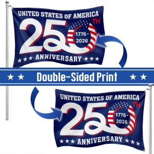 Patriotic 250th Anniversary 1776 2026 United States of America Semiquincentennial Grommet Flag1