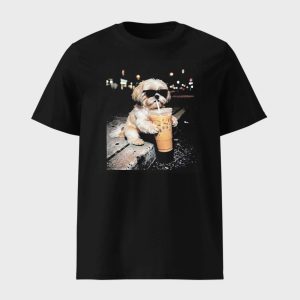 Shih Tzu Drinking Iced Coffee T-shirt