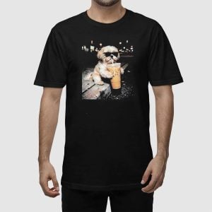 Shih Tzu Drinking Iced Coffee T shirt 2