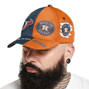 Texans x Astros Split Design Classic Cap3