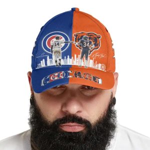 Ernie Banks Cubs x Walter Payton Bears Skyline Classic Cap1