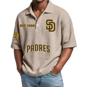 2026 Padres Est 1969 Waffle Collar Polo Shirt4