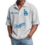 2026 Dodgers Est 1883 Waffle Collar Polo Shirt