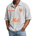 2026 Mets Est 1962 Waffle Collar Polo Shirt