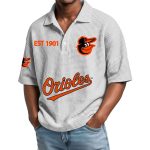 2026 Orioles Est 1901 Waffle Collar Polo Shirt
