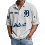 2026 Tigers Est 1901 Waffle Collar Polo Shirt