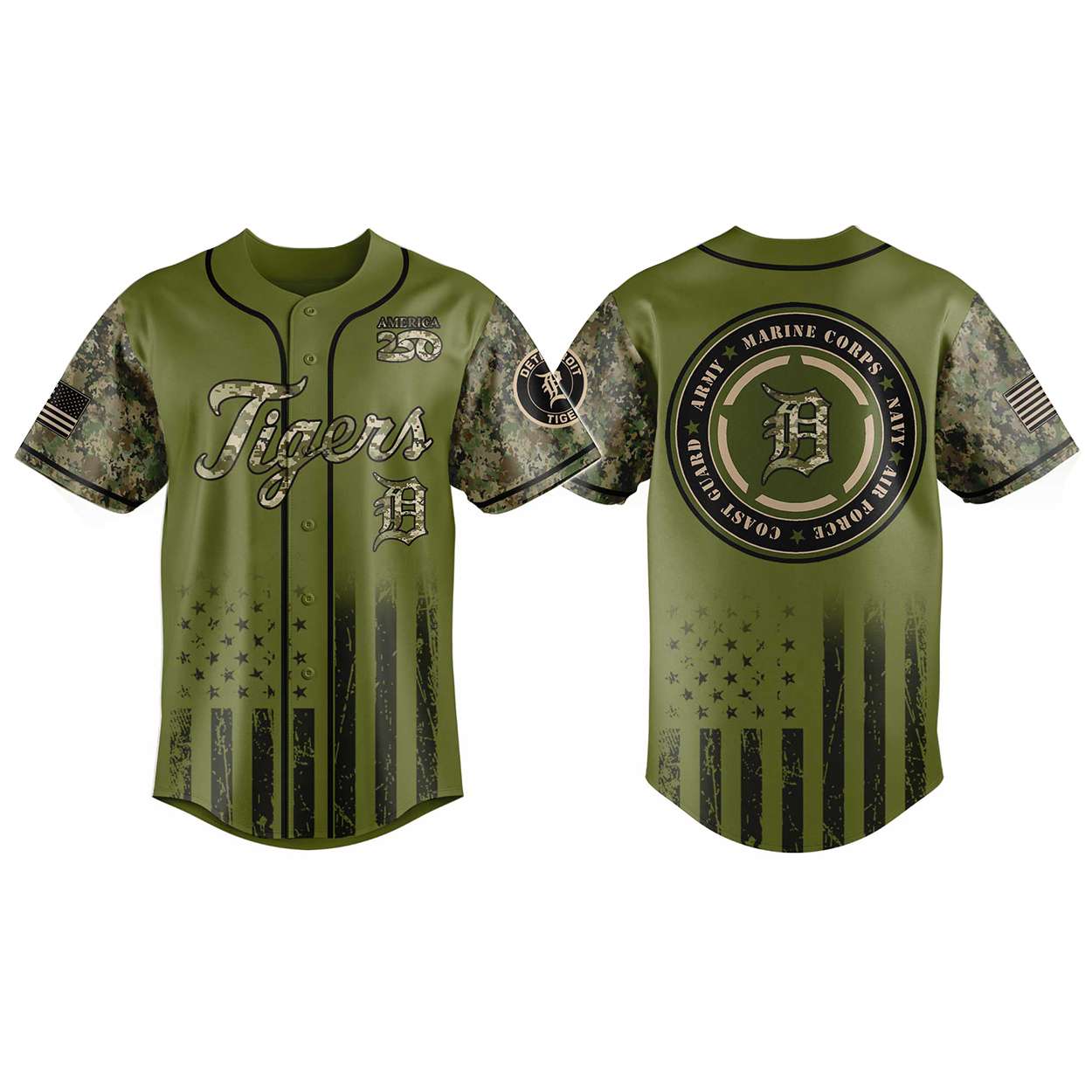 2026 Tigers Military Appreciation Night America 250th Jersey 2026 Tigers Military Appreciation Night America 250th Jersey