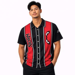 2026 Lake Elsinore Storm Black Red Storm Bowling Shirt Giveaway1
