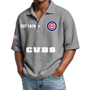 2026 Cubs Est 1876 Waffle Collar Polo Shirt5