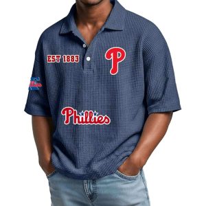 Phillies Est 1883 Waffle Polo Shirt1