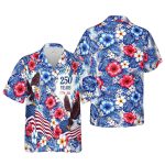 America 250 Years Anniversary Floral Aloha Hawaiian Shirt