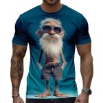 Cool Old Man with White Beard And Sunglasses Shirt