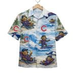 Cubs Baseball Mascot Beach Viber Button-Up Hawaiian Shirt