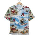 Dbacks Baseball Mascot Beach Viber Button-Up Hawaiian Shirt