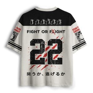 Woodblock Penguin Fight Or Flight Mesh Jersey1
